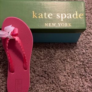 Deep pink kate spade flip flops